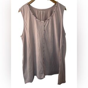 Soft Surroundings rusty purple sleeves shirt. Raw edges and dry metal study.